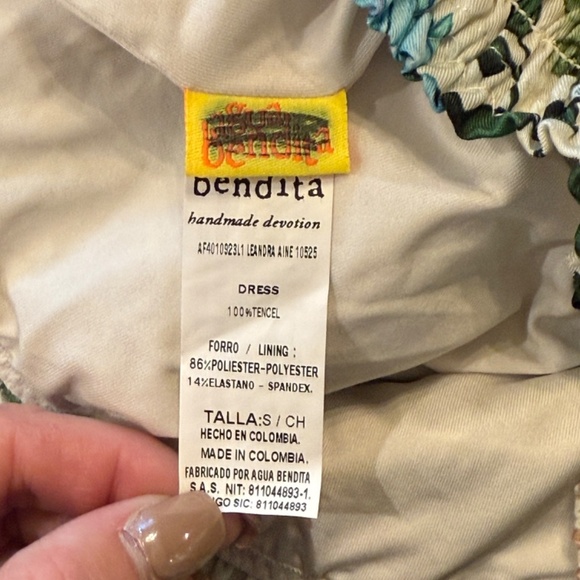 New! Agua Bendita Leandra Aine Smocked Maxi Dress Floral 1704 - Picture 11 of 13